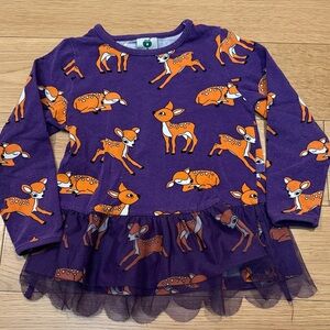 Smafolk Deer Print Peplum Top Sz 2-3Y